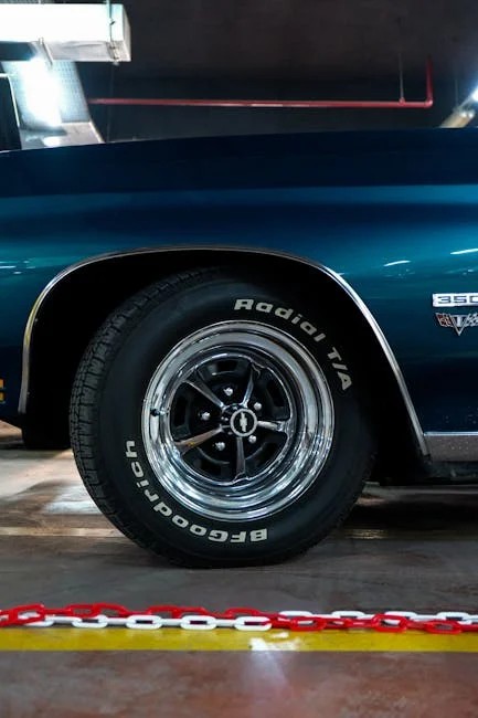 Detail ráfika a pneumatiky klasického automobilu